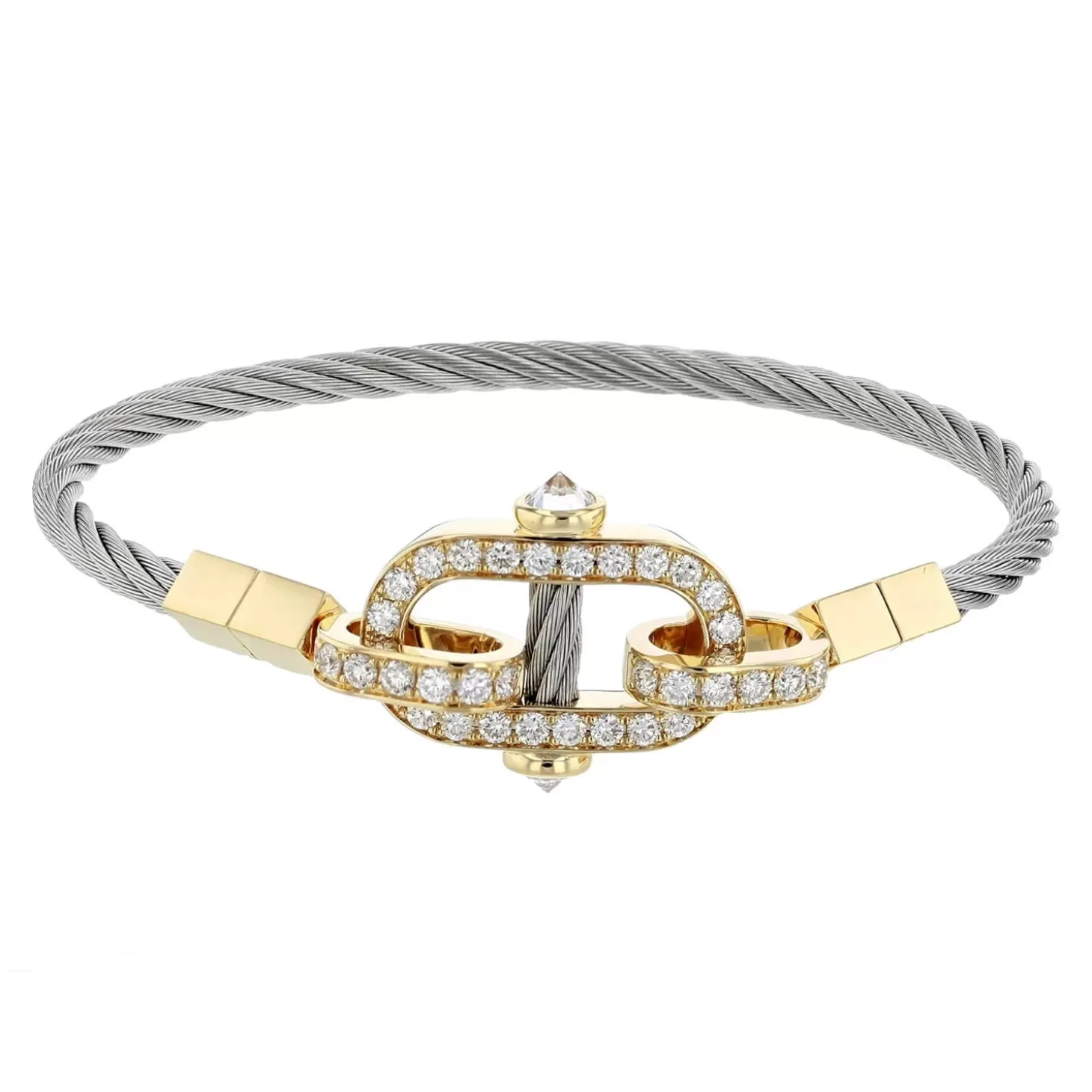 Charriol Bracelets | Bracelets<St Tropez® Mariner Bangle 18KT Diamonds Steel