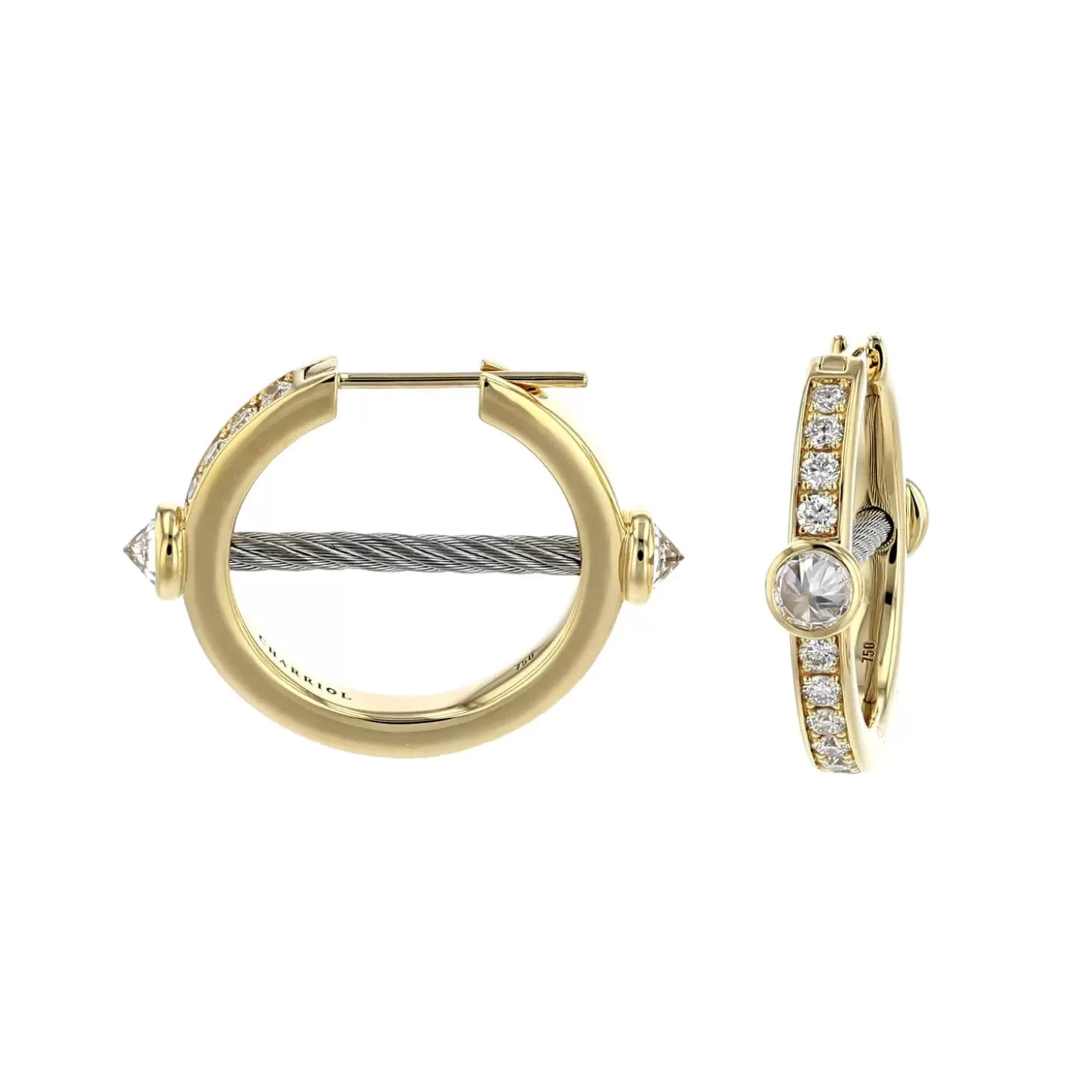 Charriol Earrings | Earrings<St Tropez® Mariner Earrings 18KT Diamonds Steel