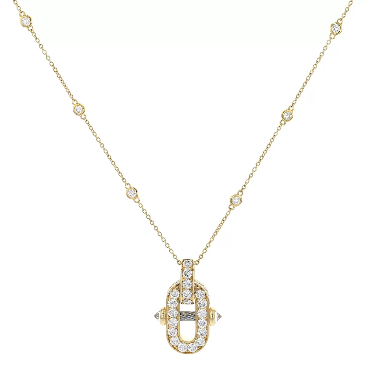 Charriol Necklaces | Necklaces<St Tropez® Mariner Necklace 18KT Diamonds Steel