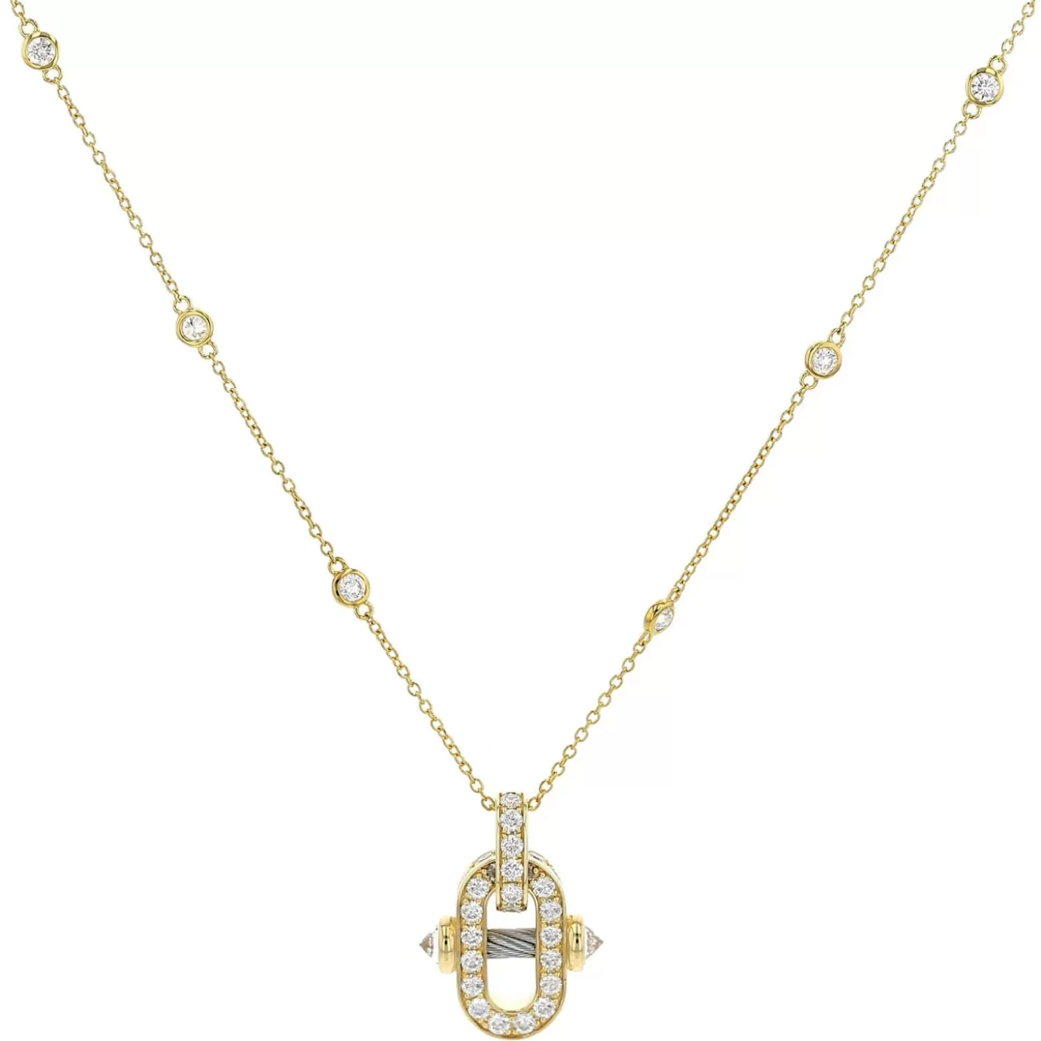 Charriol Necklaces | Necklaces<St Tropez® Mariner Necklace 18KT Diamonds Steel