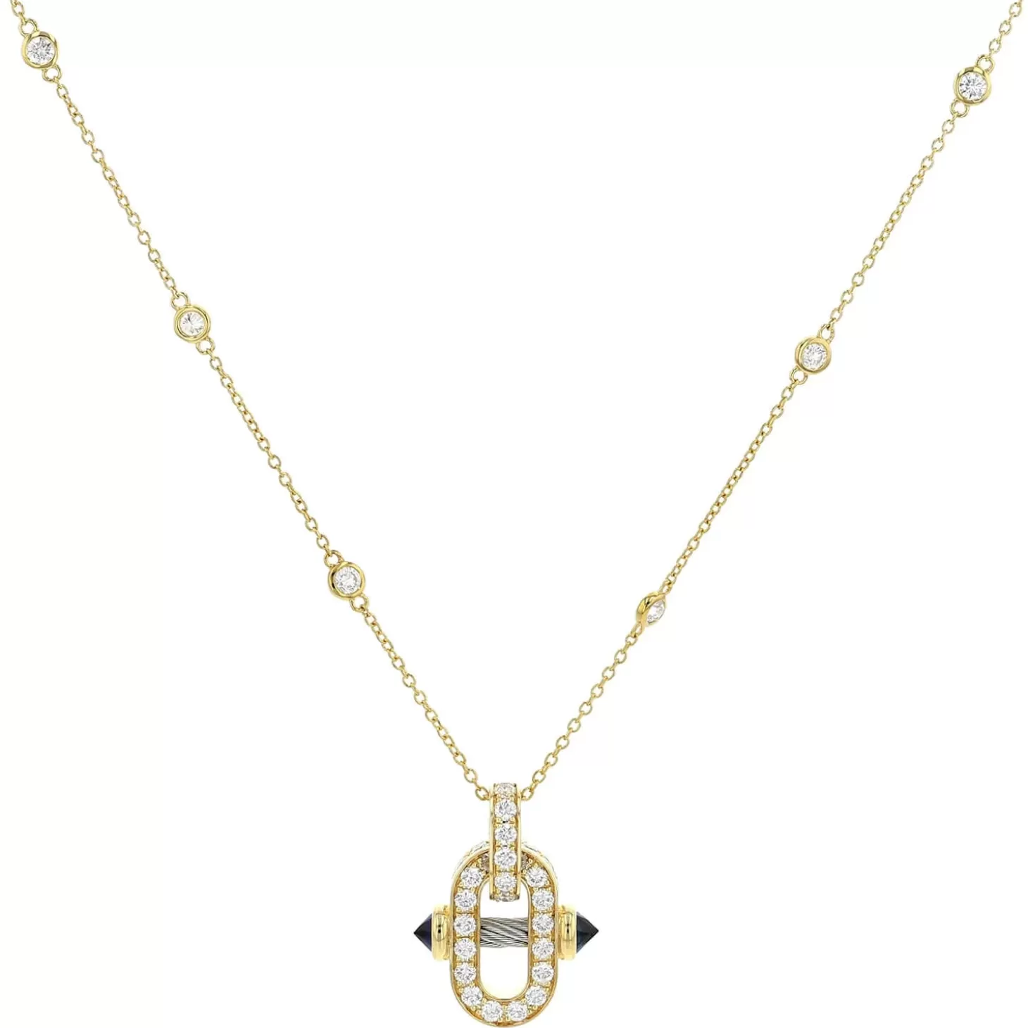 Charriol Necklaces | Necklaces<St Tropez® Mariner Necklace 18KT Sapphires Steel