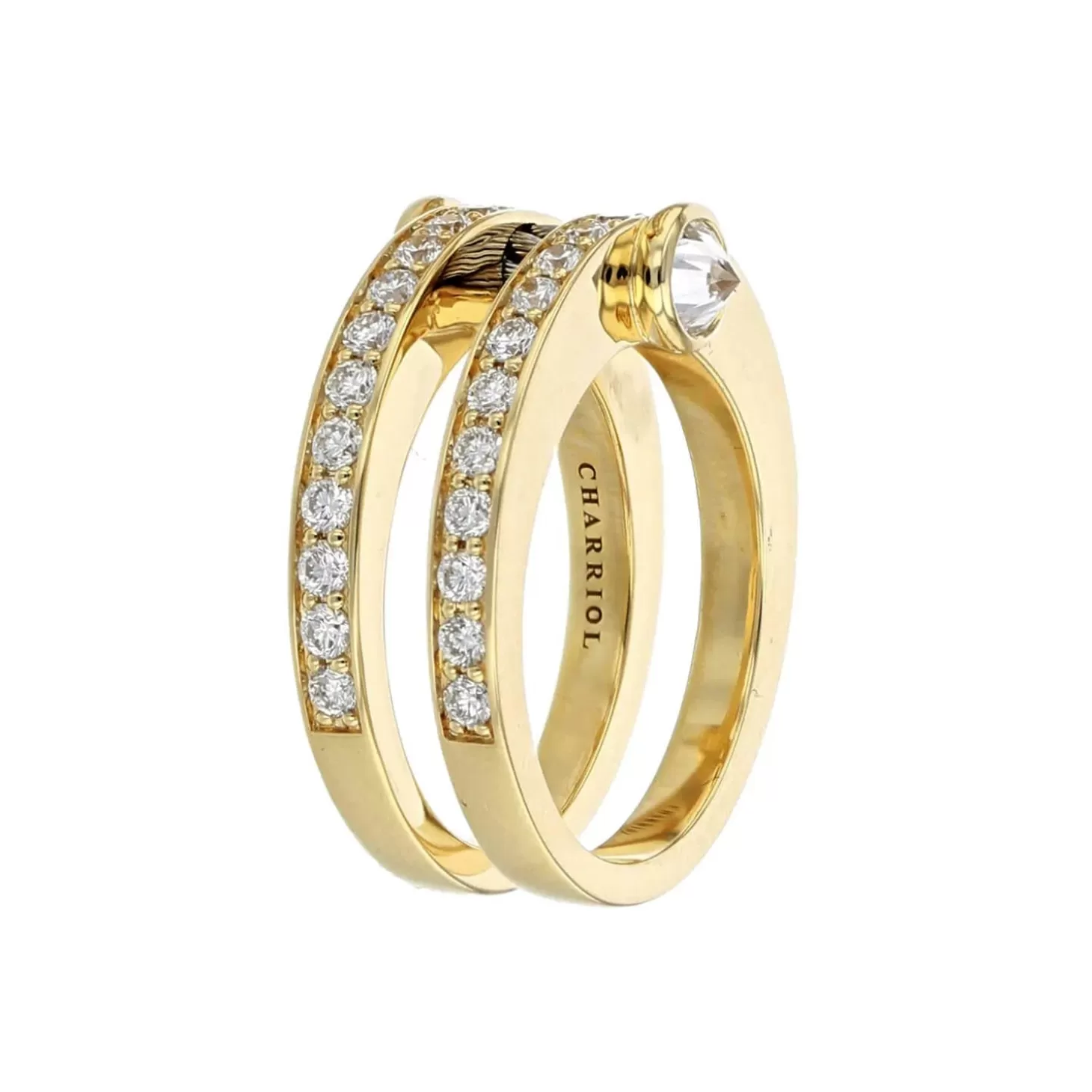 Charriol Rings | Rings<St Tropez® Mariner Ring 18KT Diamonds Steel