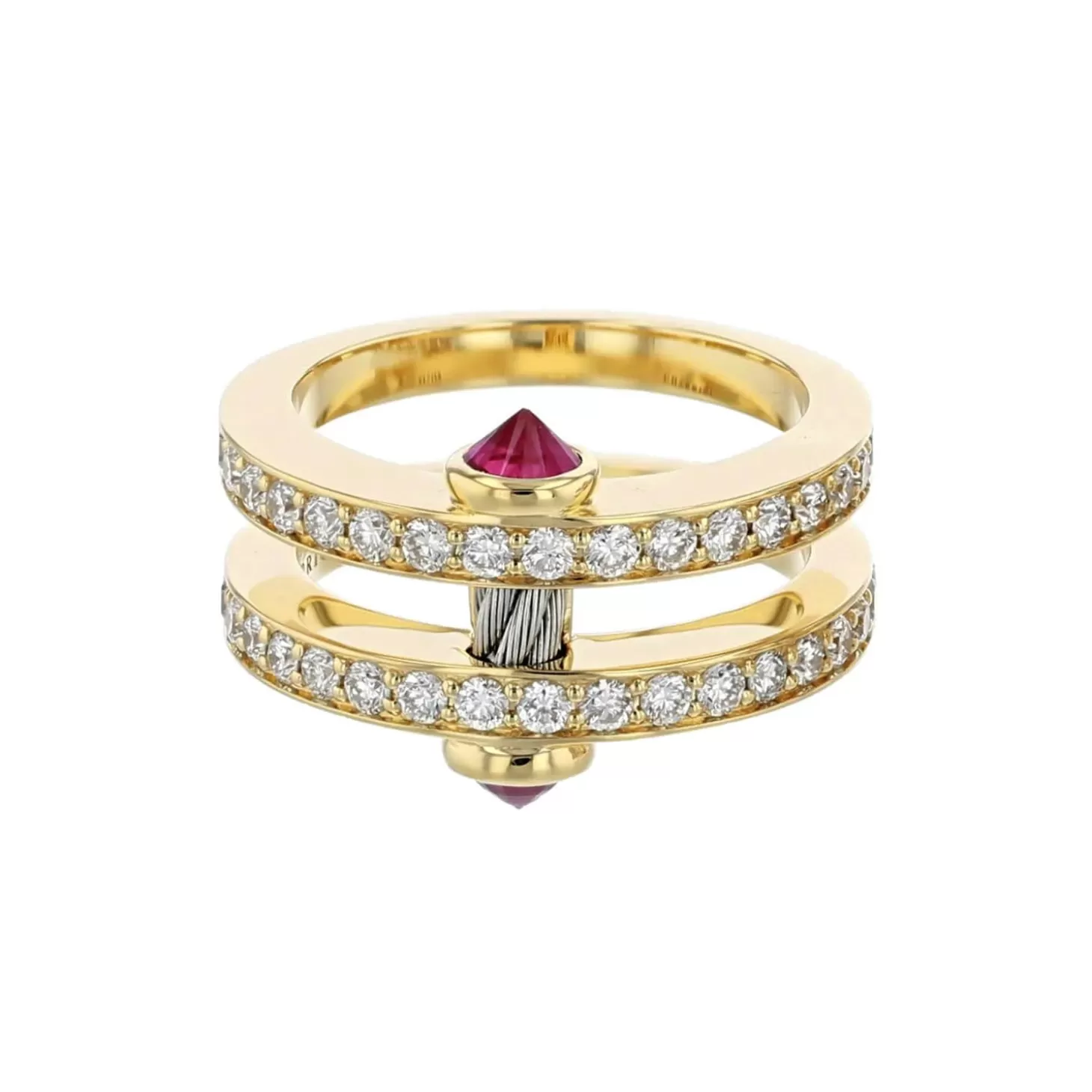 Charriol Rings | Rings<St Tropez® Mariner Ring 18KT Rubis Steel