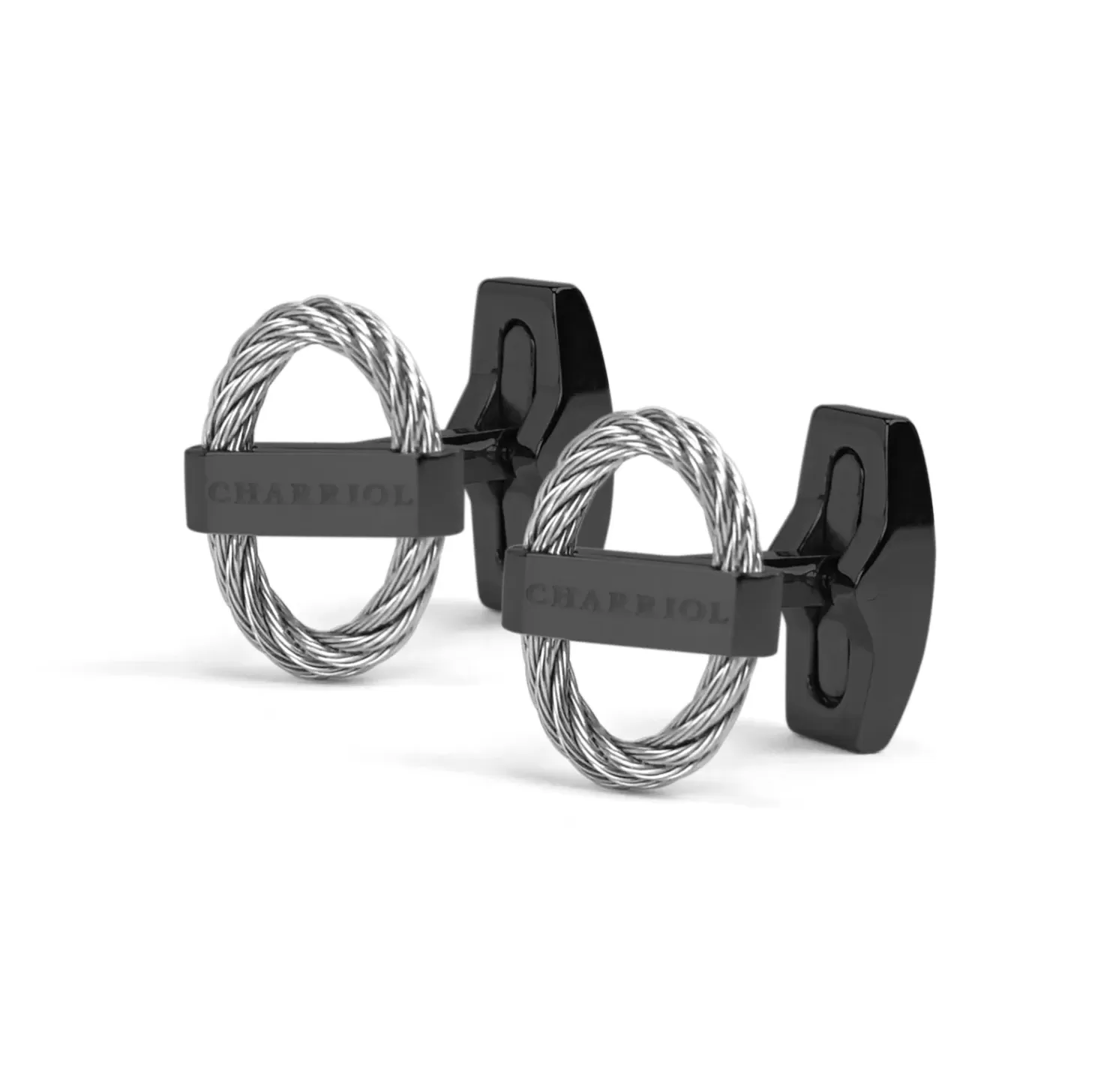 Charriol Cufflinks<St-Tropez Cufflinks | Steel | Black